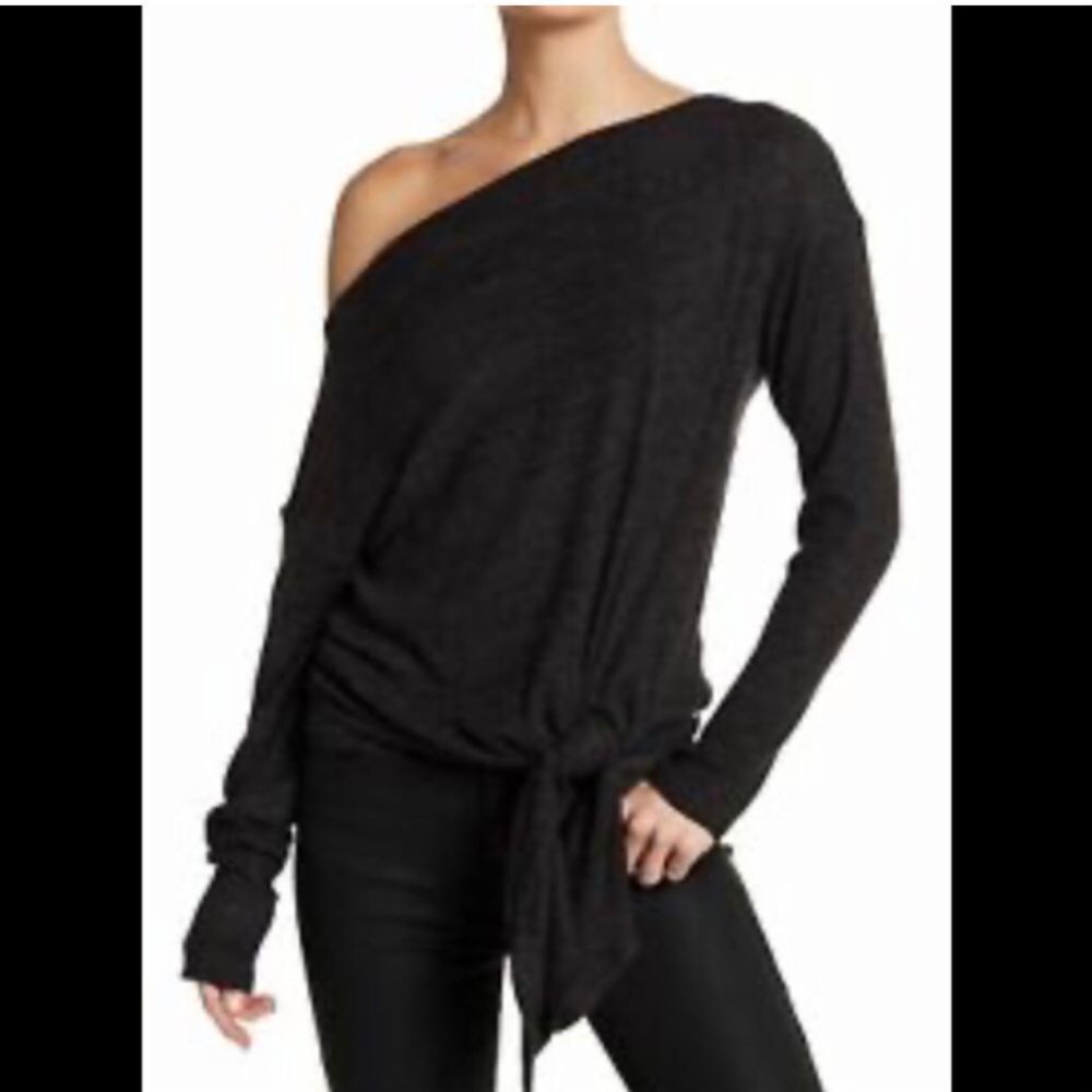 Harlowe and Graham waffle knit oversized sweater top